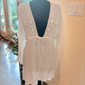 White eyelet swimsuit cover